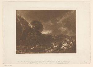 Bouřlivá krajina s povodněmi a tonoucími lidmi Potopa Krajinářské studie (název série) Liber Studiorum (název série) od Joseph Mallord William Turner
