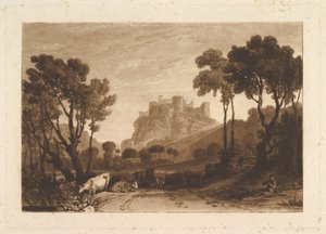 Zámek nad loukami Liber Studiorum, část II, deska 8, 1808. od Joseph Mallord William Turner