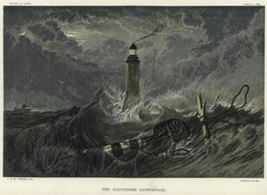 Eddystone Lighthouse na Eddystone Rocks od Joseph Mallord William Turner