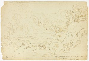 Fall of the River Tumble (recto); Pohled na Fastraly (verze) od Joseph Mallord William Turner