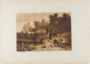 Farma s kohoutem, deska 17 od Liber Studiorum od Joseph Mallord William Turner