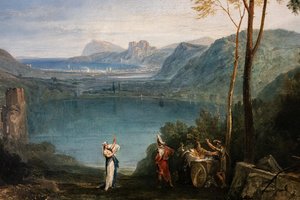 Jezero Avernus, Aeneas, Cumaean Sybil, detail od Joseph Mallord William Turner