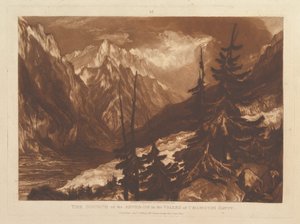 Zdroj Arvaronu v údolí Chamouni, Savoy Liber Studiorum, pa..., 1. ledna 1816. od Joseph Mallord William Turner