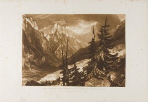 The Source of the Arveron, deska 60 od Liber Studiorum od Joseph Mallord William Turner