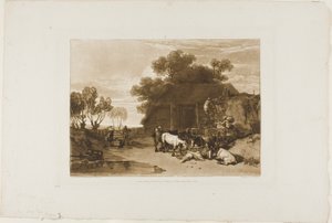 The Straw Yard, deska 7 od Liber Studiorum od Joseph Mallord William Turner