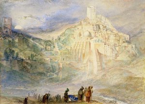 Wilderness A Engedi a klášter Santa Saba (wc na papíře) od Joseph Mallord William Turner