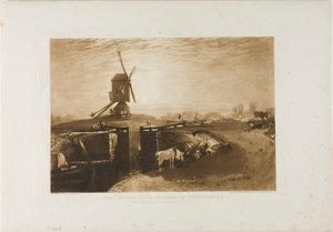 Windmill and Lock, deska 27 od Liber Studiorum od Joseph Mallord William Turner