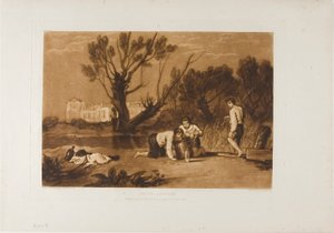 Young Anglers, deska 32 od Liber Studiorum od Joseph Mallord William Turner