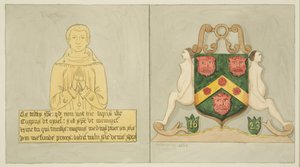 Mosazný talíř v kapli tkalců a paže tkalců v chrámovém kostele (akvarel na papíře)