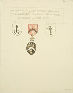 Erby na hrobě Frampton [Frampton] 1357 (tužka a akvarel na papíře) od Joseph Manning