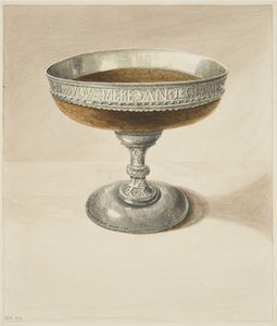Mazer Bowl a Tazza, spojené dohromady (akvarel na papíře) od Joseph Manning