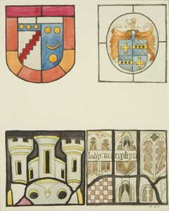 Vitráže v okně kaple tkalců v chrámovém kostele (akvarel na papíře) od Joseph Manning