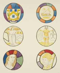 Vitráže v okně kaple tkalců v chrámovém kostele (akvarel na papíře) od Joseph Manning