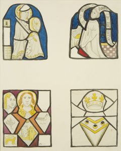 Vitráže v okně kaple tkalců v chrámovém kostele (akvarel na papíře) od Joseph Manning