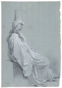 Mladý muž sedící v orientálním kostýmu, 1748 (křída na papíře) od Joseph Marie Vien