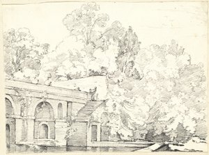 Rybník a vila Madama od Joseph Marie Vien