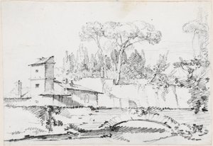 Pohled na Prato vily Borghese od Joseph Marie Vien