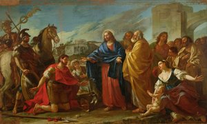 Setník klečící u nohou Krista aneb Ježíš uzdravuje syna důstojníka, 1752