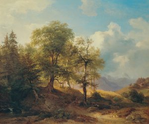 Letní krajina ve vysokých horách od Joseph Martin Höger