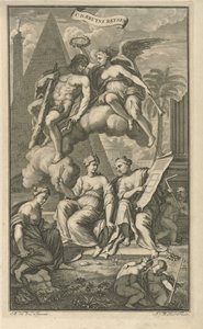 Herkules korunovaný Viktorií Titulní strana pro: Cornelis de Bruyn, Cesty Cornelis de Bruyn, přes nejznámější části Malé Asie, 1698 od Joseph Mulder