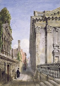 Senate House Passage, Cambridge, 1843 (wc a tělová barva s arabskou gumou)