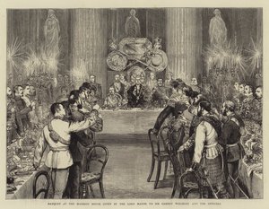 Banket v Mansion House pořádaný lordem starostou siru Garnetu Wolseleymu a důstojníkům