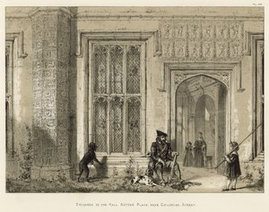 Vchod do Hall, Sutton Place, poblíž Guildford, Surrey