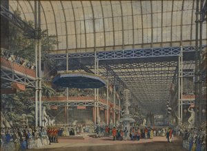 Z „Dickinsonových obsáhlých obrázků z Velké výstavy z roku 1851“, zveřejněné v roce 1854 Inaugurace, 1. května 1851 od Joseph Nash