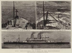 H M S Dreadnought ve vichřici ve Středozemním moři od Joseph Nash