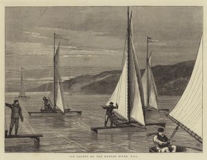 Ledové jachty na řece Hudson, USA