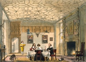 Středověká rodinná večeře, Wakehurst Place, Surrey, c1600. od Joseph Nash