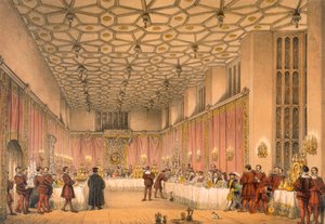 Komnata, Hampton Court, z „Architecture of the Middle Ages“, vydané v roce 1838 od Joseph Nash
