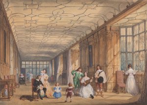 The Long Gallery, Haddon Hall, Derbyshire od Joseph Nash