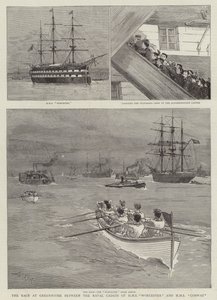Závod v Greenhithe mezi námořními kadety z HMS Worcester a HMS Conway