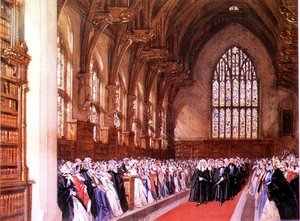 Pohled na Westminster Hall (interiér) od Joseph Nash