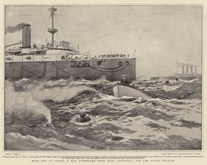 S flotilou X, muž přes palubu z HMS Hannibal u Scilly Islands