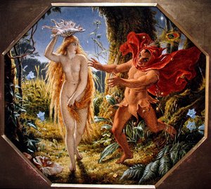 Puk a víla (olej na kartě) od Joseph Noel Paton