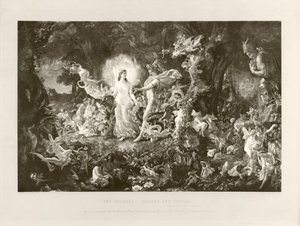 Hádka - Oberon a Titania (hlubotisk) od Joseph Noel Paton