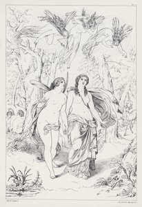 Shelleys Prometheus Bez závazků, dějství II, scéna 1 od Joseph Noel after Paton