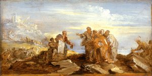 Scéna z antické historie, cca 1680-90 (olej, papír na plátně)