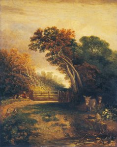Krajina s pikniky a osly u brány, c. 1830-1880. od Joseph Paul
