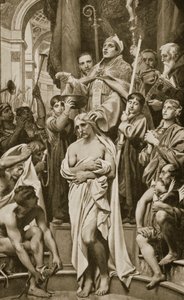 The Baptism of Clovis, Rheims, 496 AD, ilustrace z 