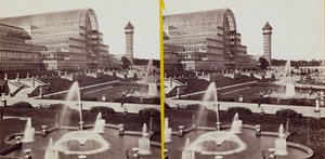 Křišťálový palác v Hyde Parku, cca 1900 (černobílá fotografie)