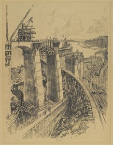 Approaches to Gatun Lock, 1912 od Joseph Pennell