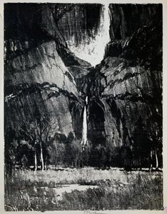 Na úpatí vodopádu, od Josepha Pennella (1857-1926), rytina od Joseph Pennell
