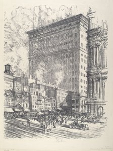 Radniční náměstí a Wanamaker Building, 1912. od Joseph Pennell