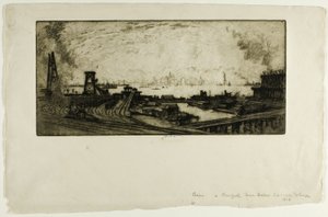 Coal Wharves, Staten Island, č. II od Joseph Pennell