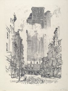 Down Sansom Street, 1912. od Joseph Pennell