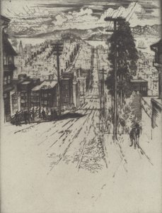 Down and Up the Hills to the Bay, San Francisco, 1912. od Joseph Pennell