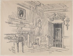 Salonek v Clivedenu od Joseph Pennell